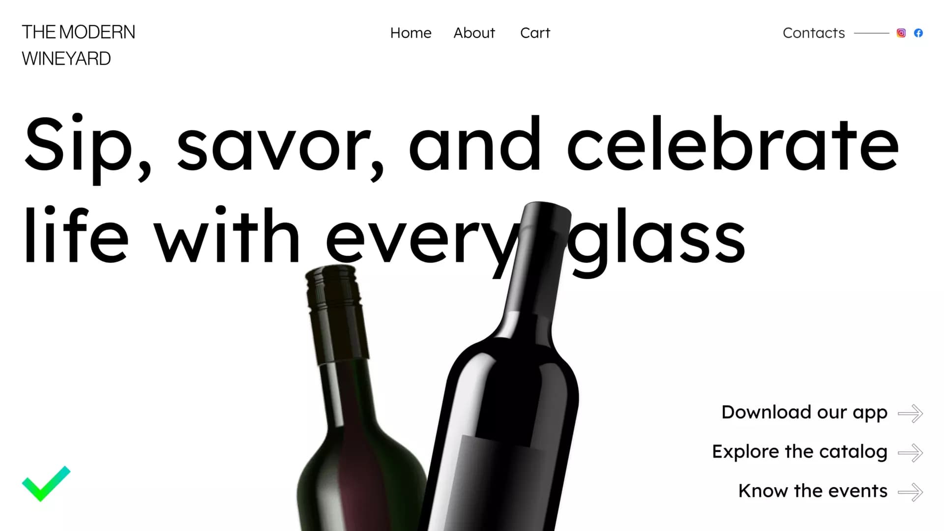 The Modern Wineyard website interface
